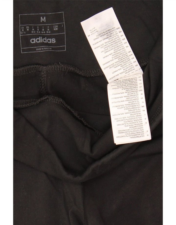 Adidas Dame Grafiske Leggings UK 12/14 Medium Sort Bomuld