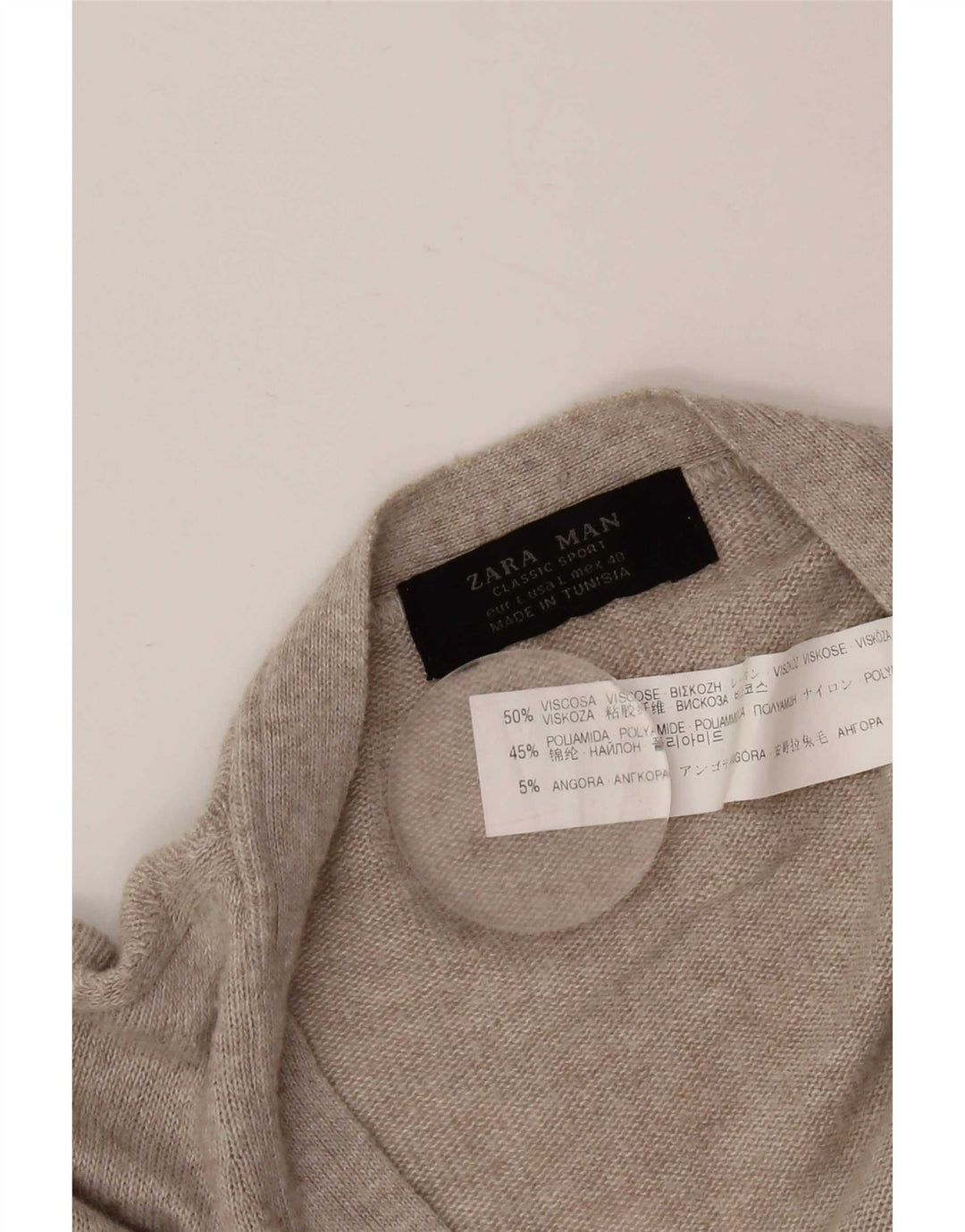 Zara herre cardigan sweater, stor grå flækket viskose