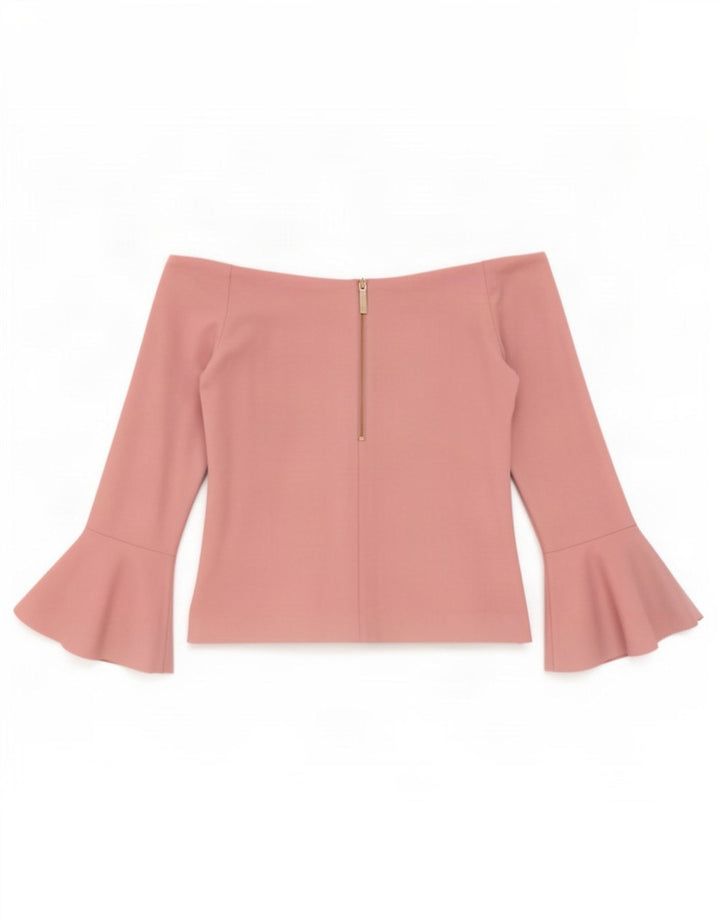 Ted Baker Womens Crop Off Shoulder Top Størrelse 3 Medium Pink Viscose