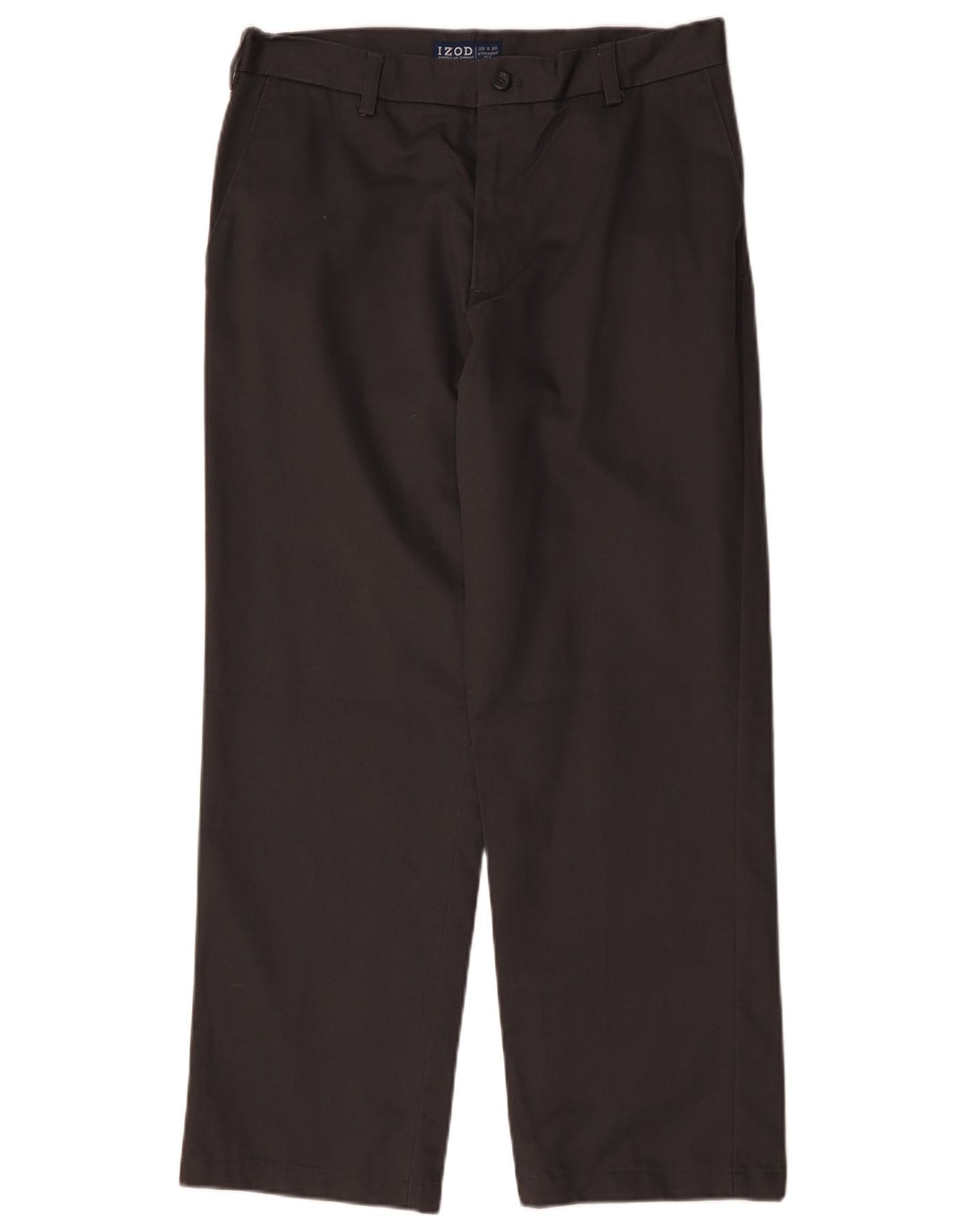IZOD Lige Chinobukser til mænd W33 L30 Grå bomuld