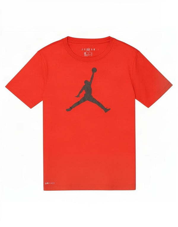 Jordan Boys Dri Fit Grafisk T-Shirt Top 12-13 År Stor Rød Polyester