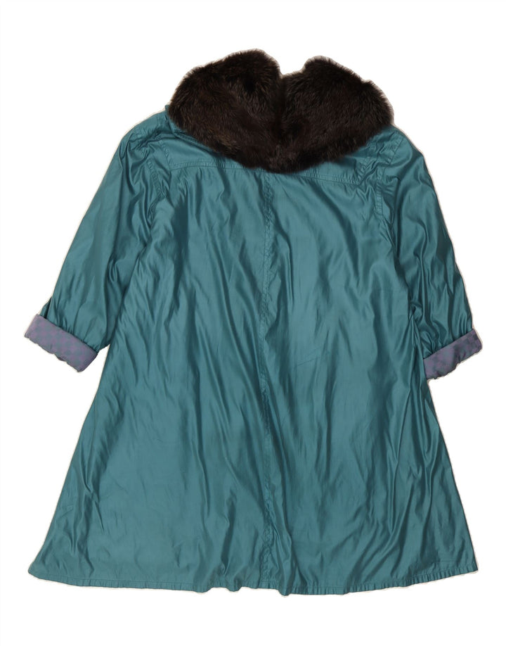 GIL BRET Womens Trench Coat UK 16 Large Blue Vintage Gil Bret and Second-Hand Gil Bret from Messina Hembry 