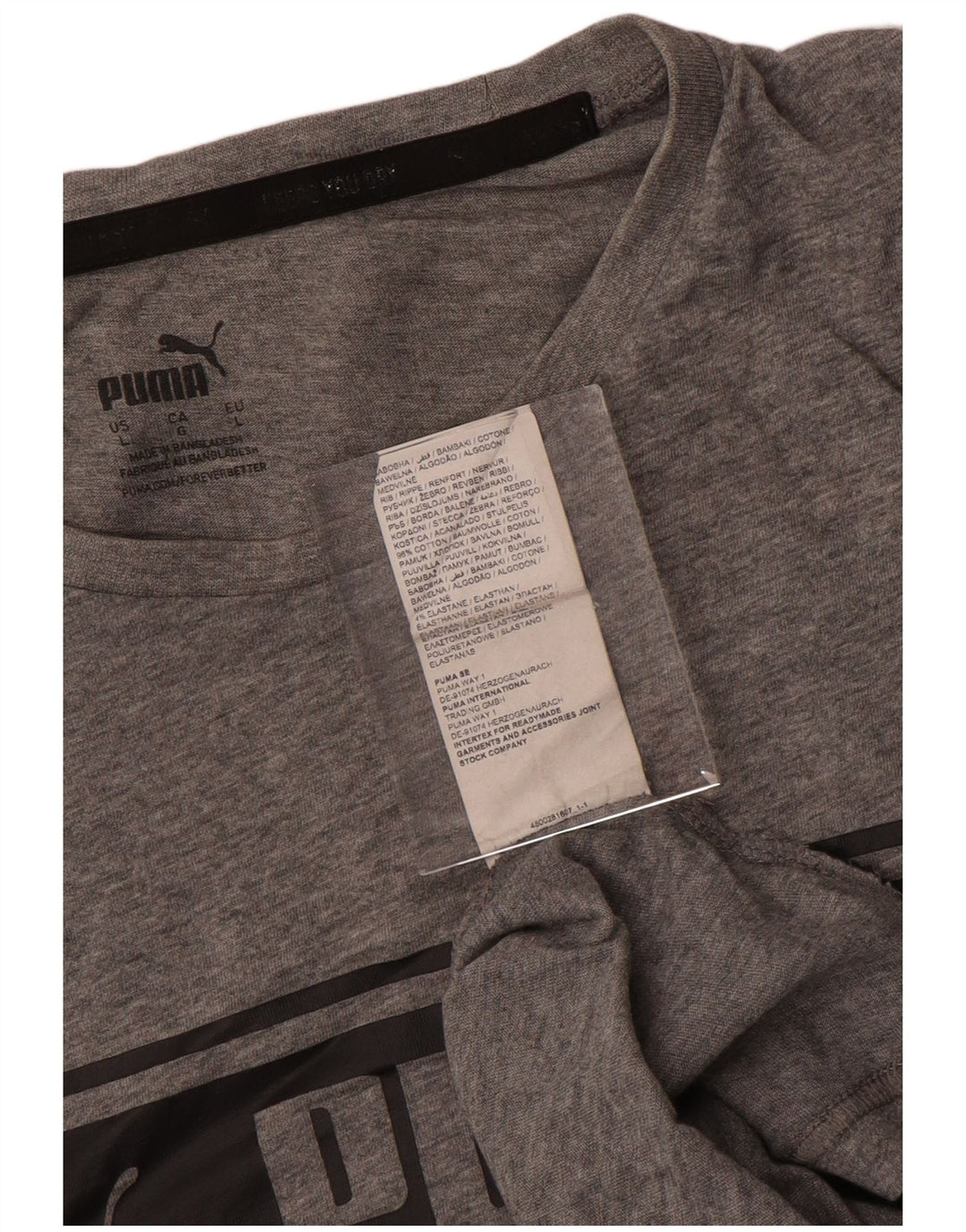 Puma Herre Grafisk T-Shirt Top Stor Grå Bomuld