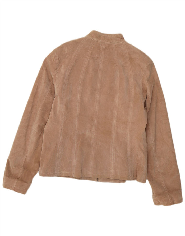Zarro Dame Ruskind Bomber Jacket IT 52 2XL Beige Læder