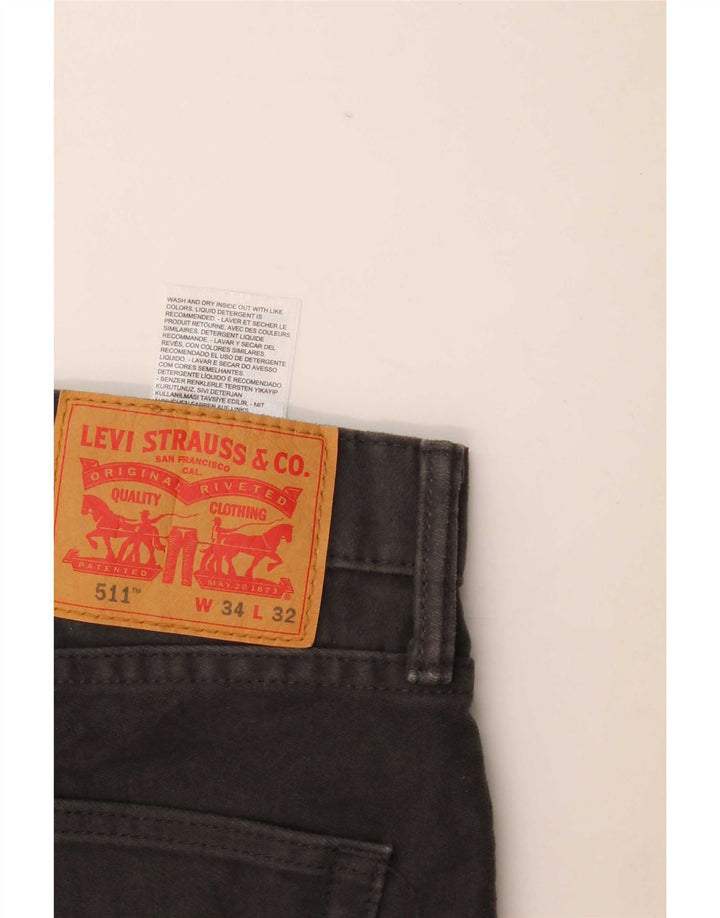 Levi's Herre 511 Slim Jeans W34 L32 Grå Bomuld