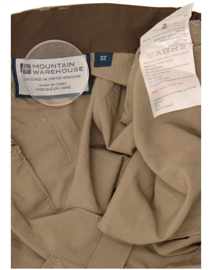 Mountain Warehouse Herre Cargo Cropped Bukser W32 L25 Beige Polyester