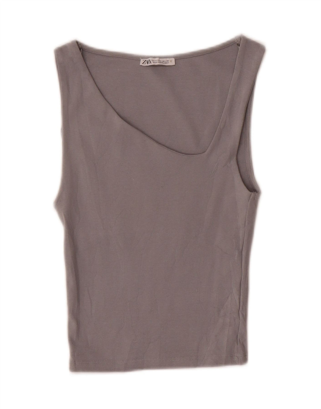 Zara Womens Crop Vest Top UK 8 Small Grå
