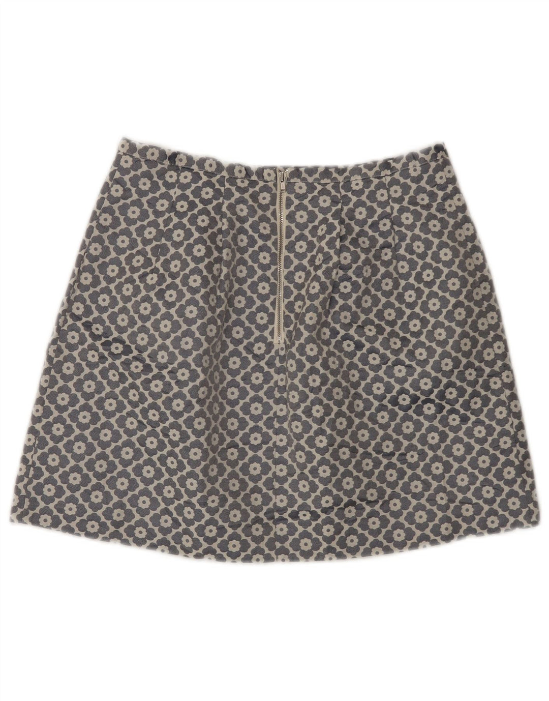 Oasis Dame Mini Nederdel UK 10 Small W28 Grey Floral Polyester