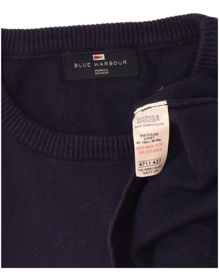 Marks & Spencer Herre Blue Harbor Crew Neck sweater Medium Navy Blue
