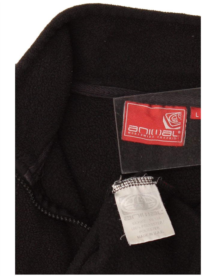 ANIMAL Herre lynlås hals fleece jumper stor sort polyester