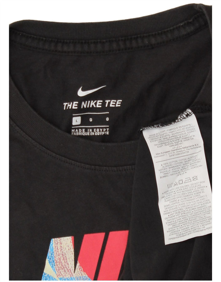 Nike grafisk T-shirt top til mænd, stor sort bomuld