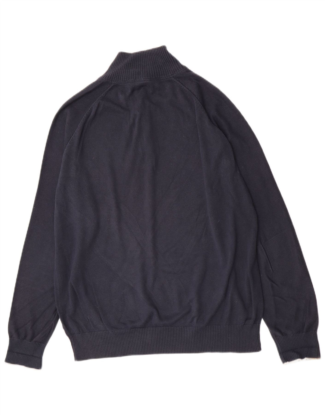Timberland Herre Zip Neck Jumper Sweater Large Navy Blue Bomuld