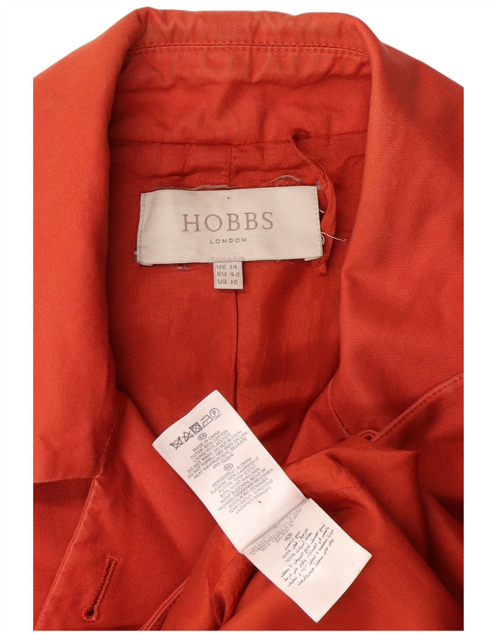 HOBBS Dame London Trench Coat UK 14 Medium Orange Bomuld