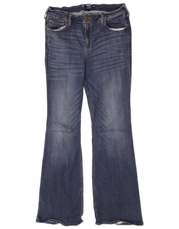 Hollister Dame Bootcut Jeans UK 16 Large W33 L30 Blue Cotton