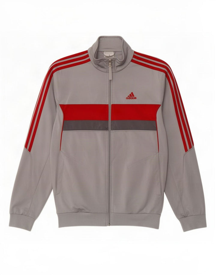 Adidas Træningsdragt til mænd Topjakke UK 36/38 Small Grey Colourblock Polyester