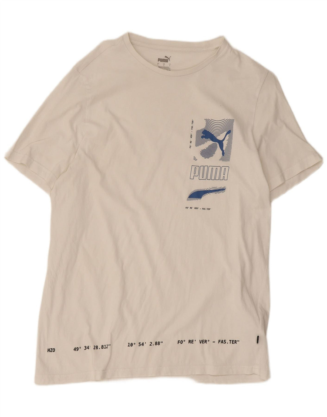 Puma Herre Grafisk T-Shirt Top Stor Hvid Bomuld