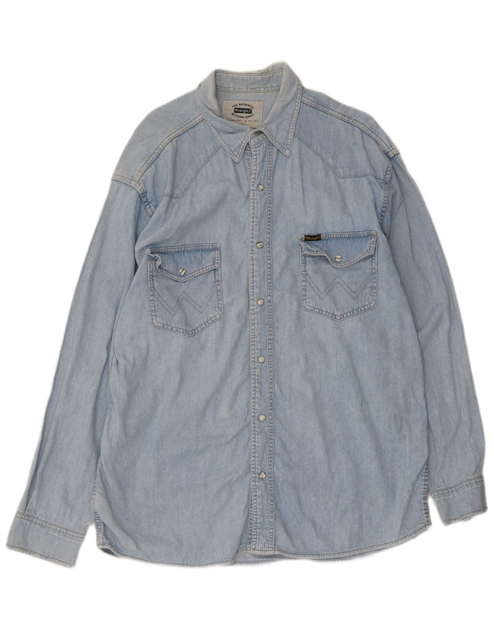 Wrangler Herre Denim Shirt XL Blå Bomuld