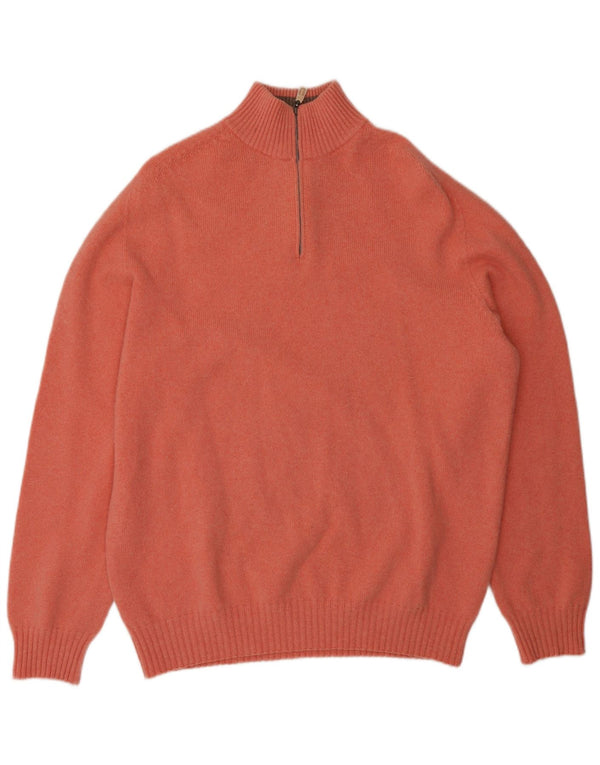 Gioferrari Herre Zip Neck Jumper Sweater IT 56 2XL Pink Uld