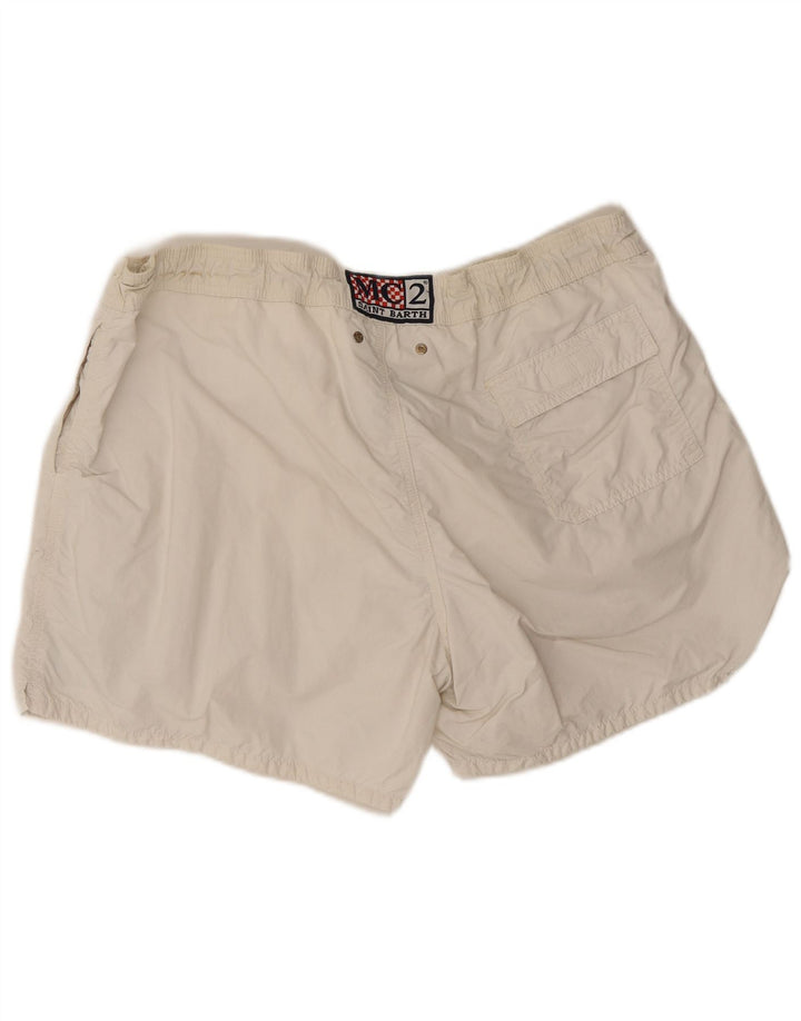 Saint Barth Herre grafiske svømmeshorts 2XL Hvid polyamid