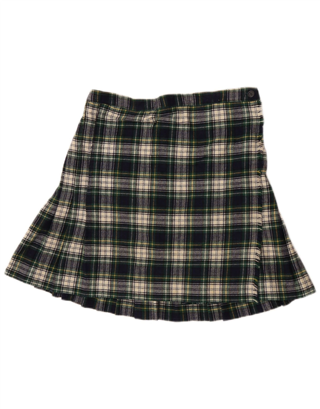 Vintage Kvinders Mini Wrap Nederdel W28 Medium Grøn Plaid