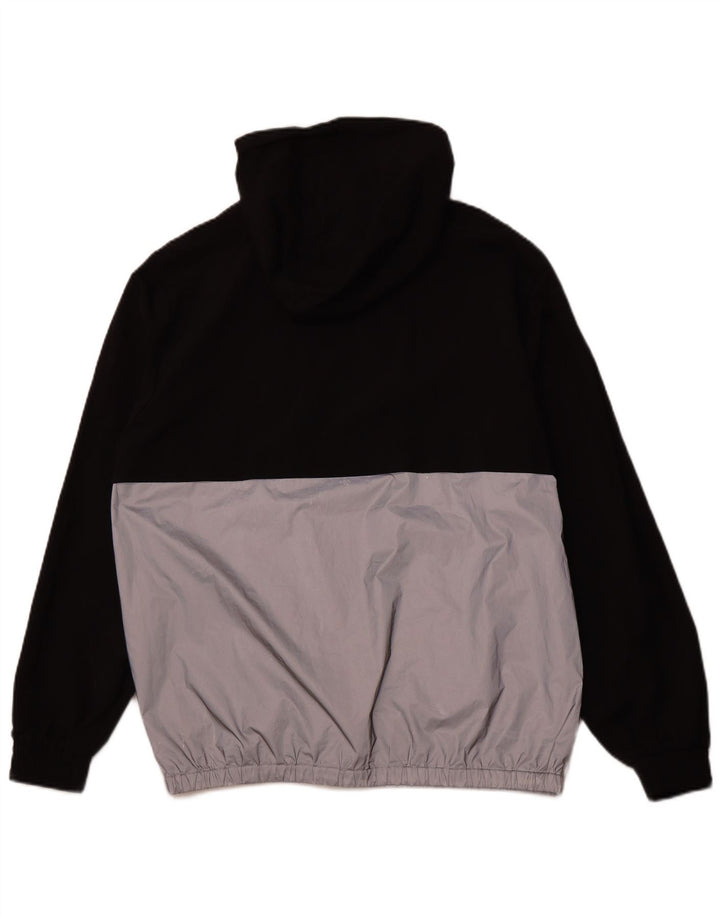 FILA Herre Hooded Zip Neck Tracksuit Top Jacket Large Black Colourblock