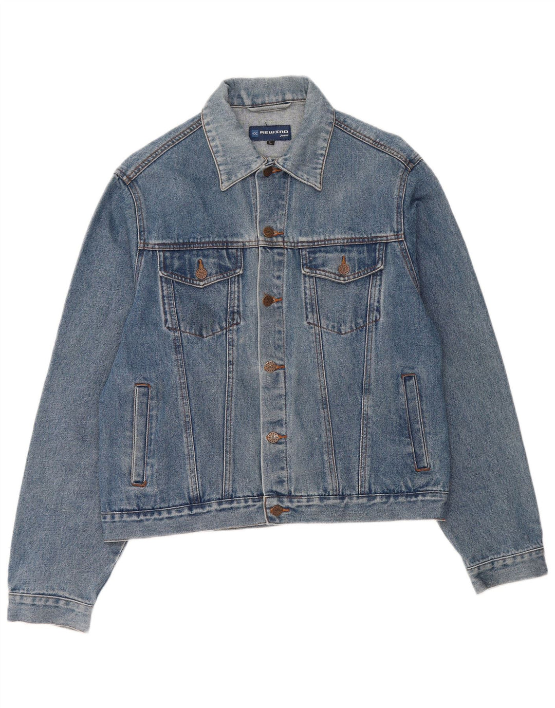 Rewino Herre denimjakke UK 40 Large Blue Cotton