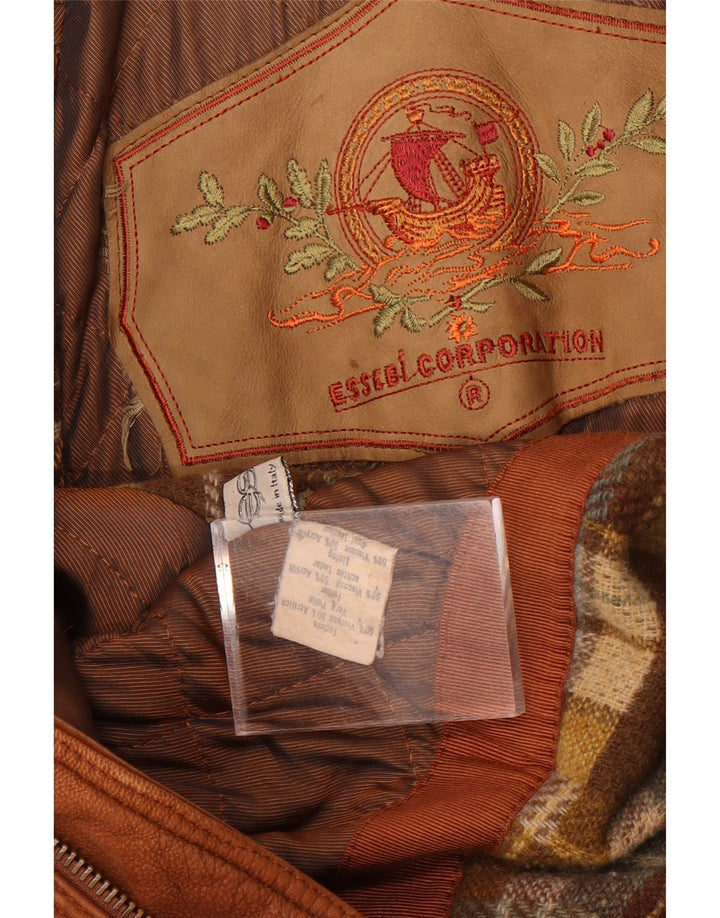 Essebi Herre Læderjakke UK 40 Stor Brun Læder