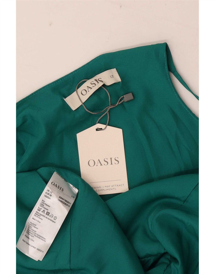 Oasis Kvinders Ærmeløs Skede Kjole UK 12 Medium Green Polyester