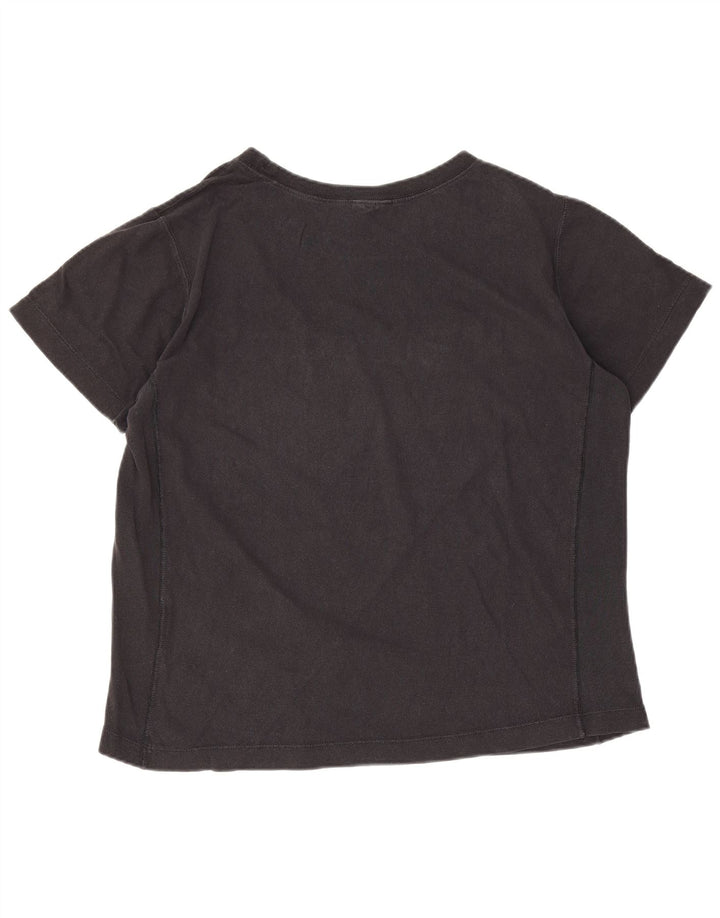 Champion Dame Grafisk T-Shirt Top UK 10 Lille Sort