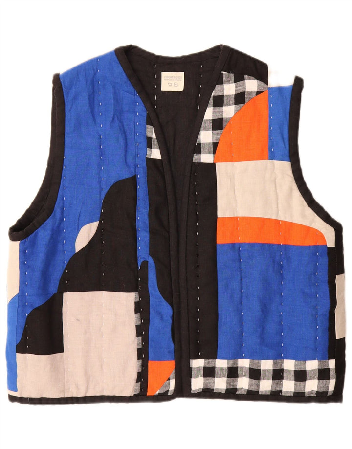 Mossom Womens Håndlavet Åben Quiltet Gilet UK 18 XL Flerfarvet Patchwork