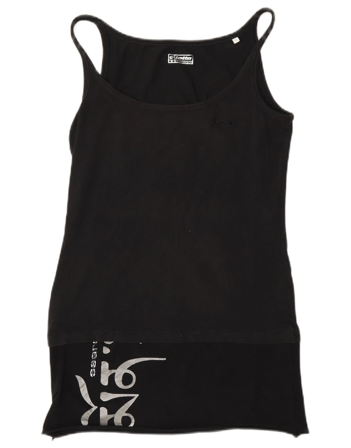 Lotto Kvinder Grafisk Vest Top UK 12 Medium Sort Polyester