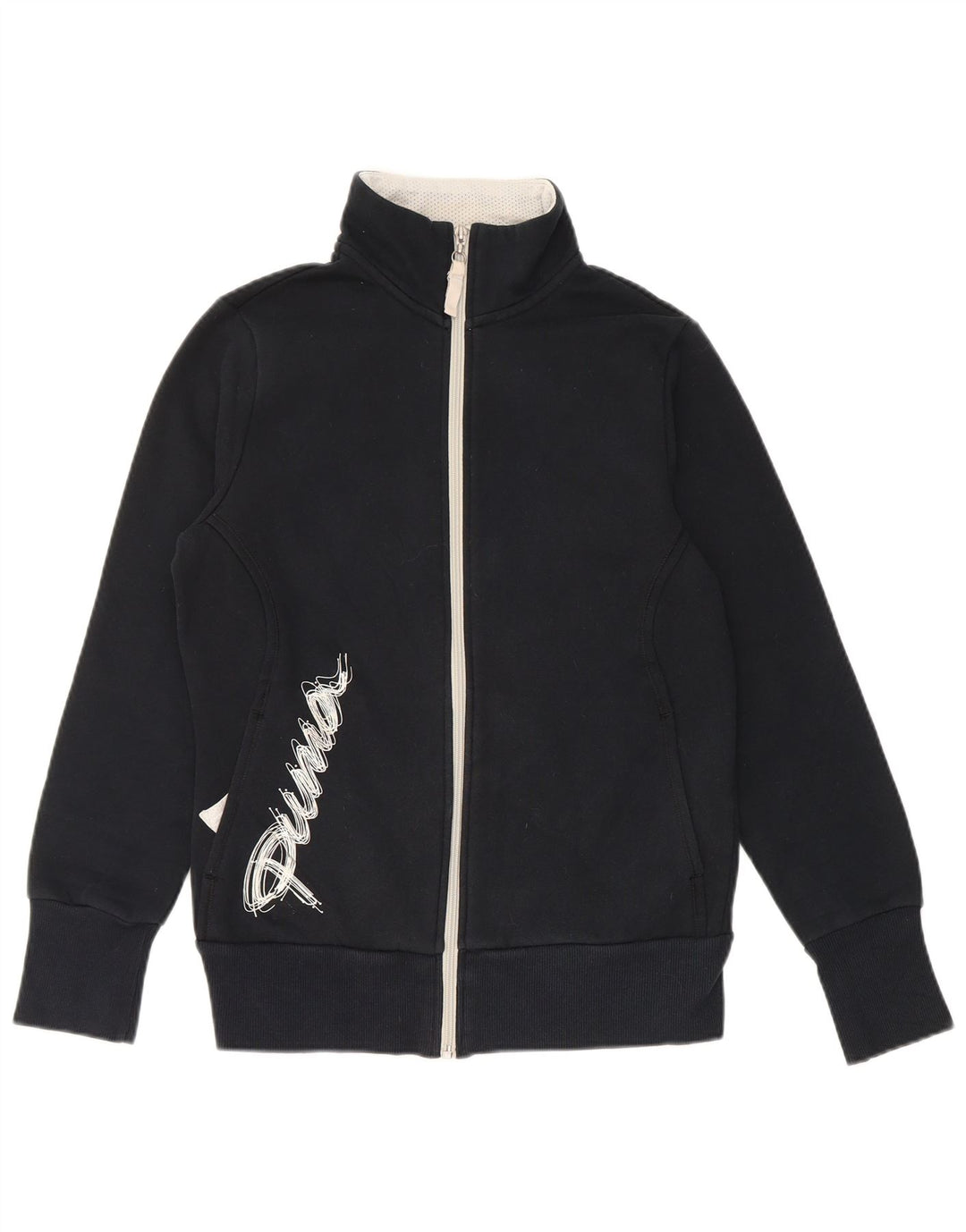 PUMA Grafisk træningsdragt topjakke til kvinder UK 12 Medium Sort bomuld