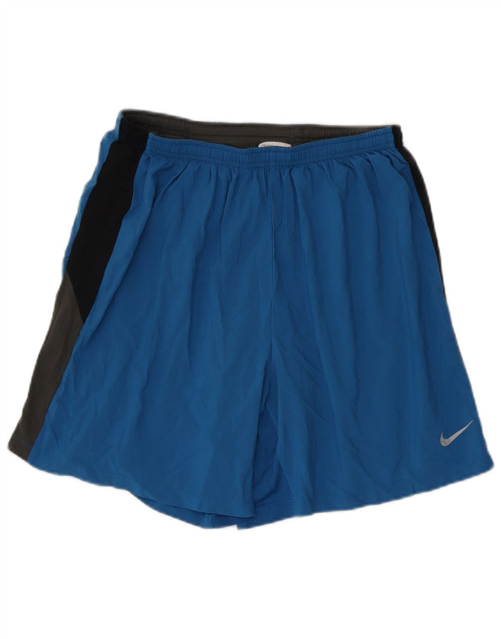 Nike Boys Sports Shorts 13-14 år XL Blå Colourblock Polyester