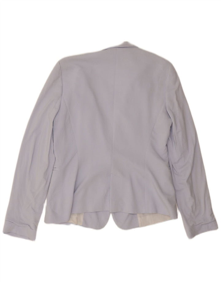 Zara Dame 1 Knap Blazer Jacket UK 14 Stor Blå Viscose