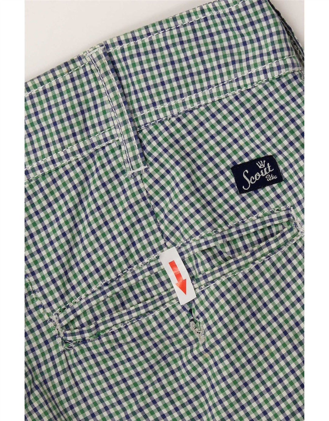 Scout Herre Chino Shorts Large W34 Grøn ternet bomuld