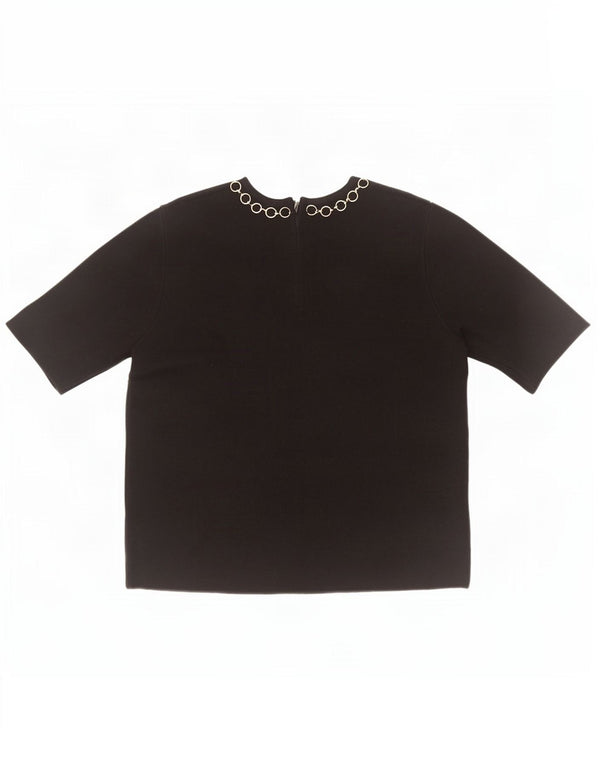 Zara Dame Bluse Top UK 10 Lille Sort