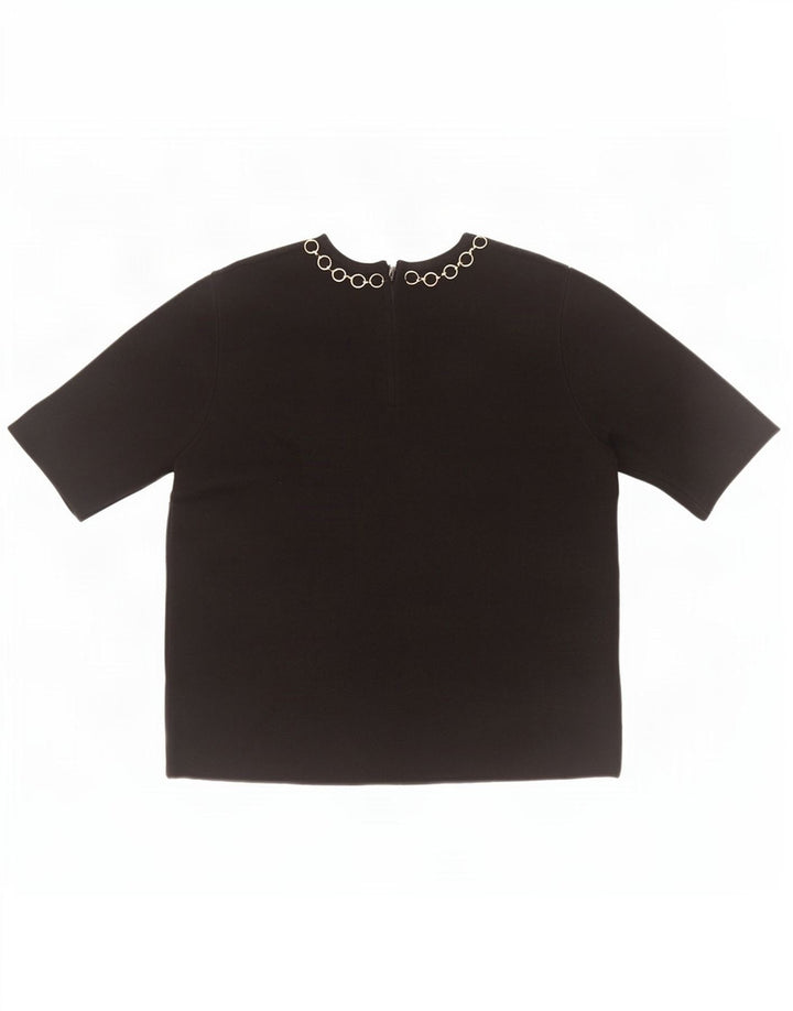 Zara Dame Bluse Top UK 10 Lille Sort