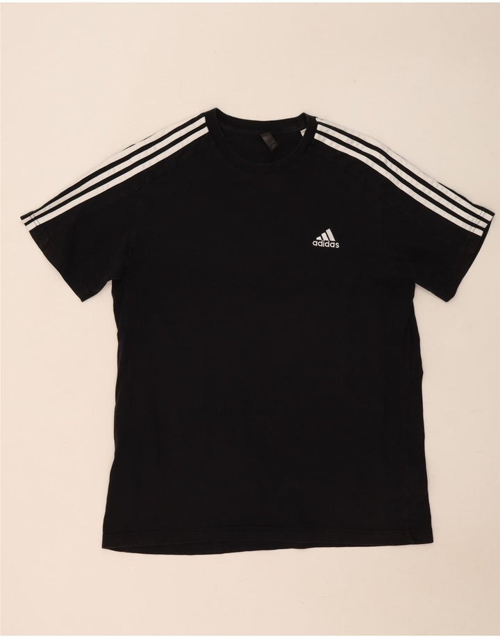 Adidas Herre T-Shirt Top Stor Sort Bomuld