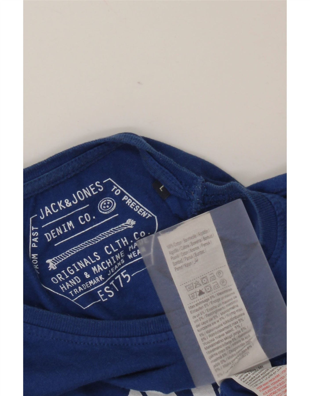 Jack & Jones Herre Grafisk Top Langærmet Stor Blå Bomuld