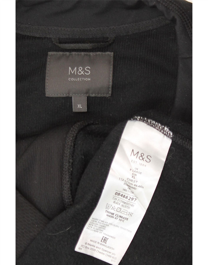 Marks & Spencer Herre Fleece Gilet UK 42 XL Sort Polyester
