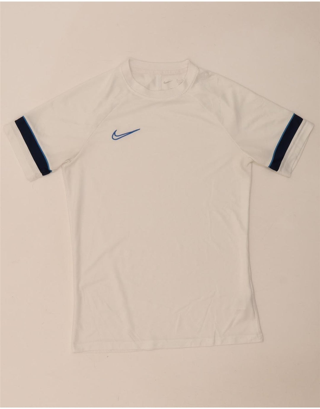 NIKE Herre Dri Fit T-shirt Top Medium White Colourblock Polyester