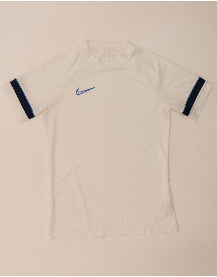NIKE Herre Dri Fit T-shirt Top Medium White Colourblock Polyester