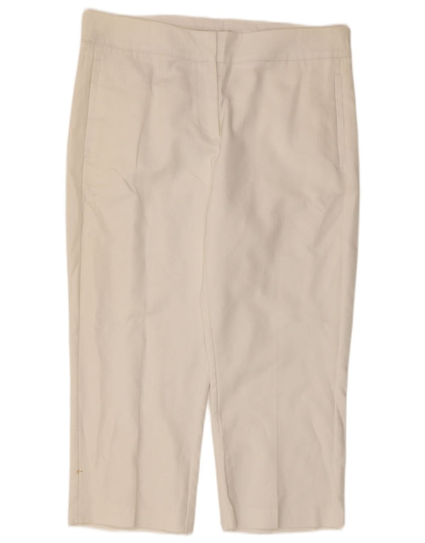 Marks & Spencer Womens High Waist Capri Trousers UK 14 Large W34 L21 White