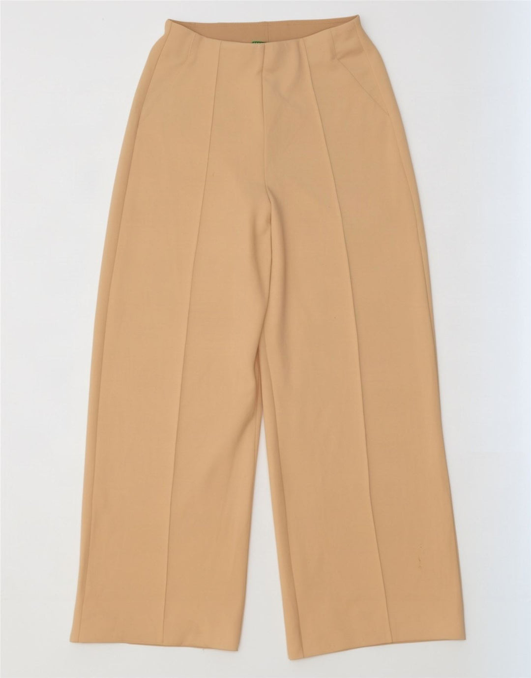 Benetton Womens Casual Bukser med brede ben Små W26 L30 Beige Polyester