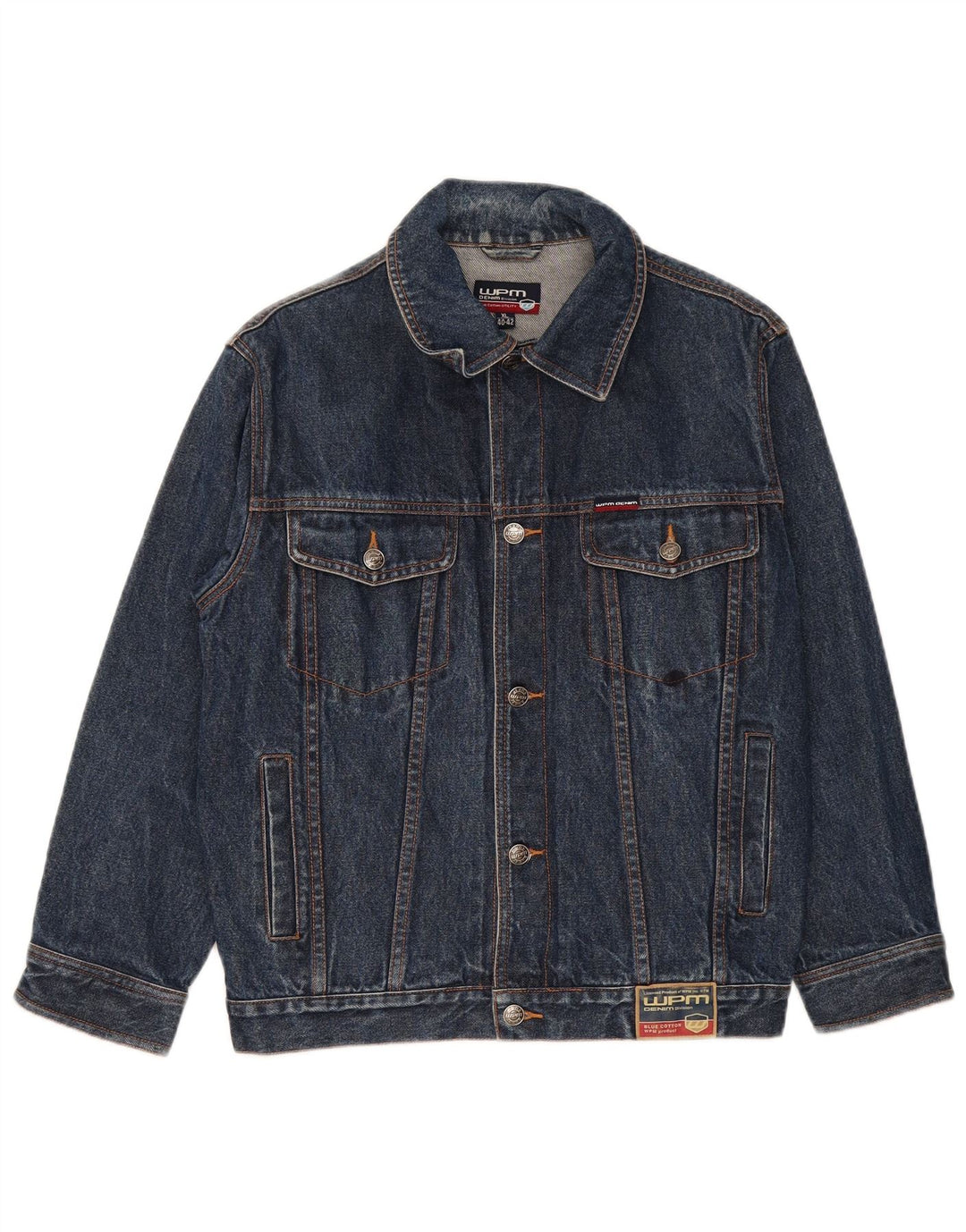 WPM Herre denimjakke UK 42 XL Blå Bomuld