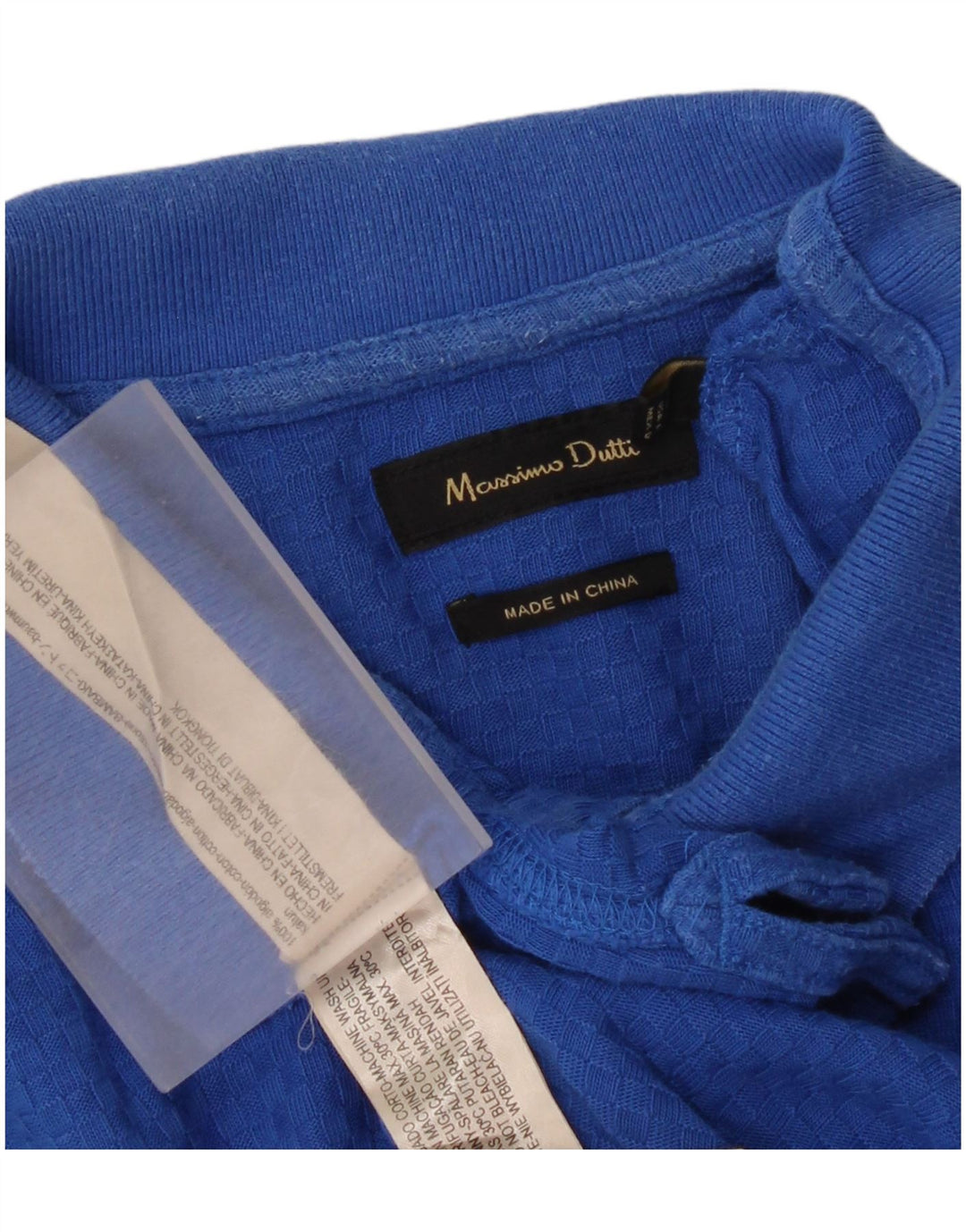 Massimo Dutti Herre Polo Shirt Stor Blå Bomuld