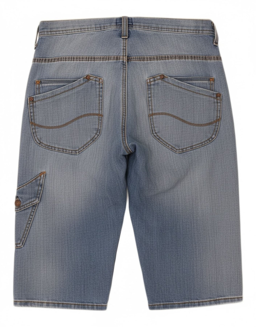 LEE Boys Bermuda Cargo Denim Shorts 13-14 Years W28  Blue Cotton