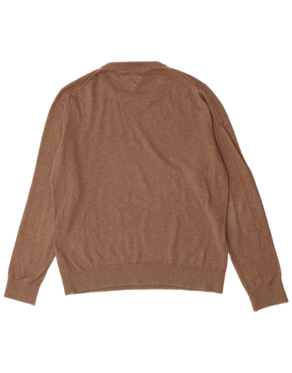 Tommy Hilfiger Herre Crew Neck Jumper Sweater Medium Brun Bomuld
