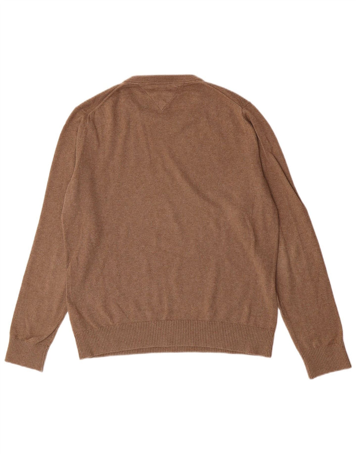 Tommy Hilfiger Herre Crew Neck Jumper Sweater Medium Brun Bomuld