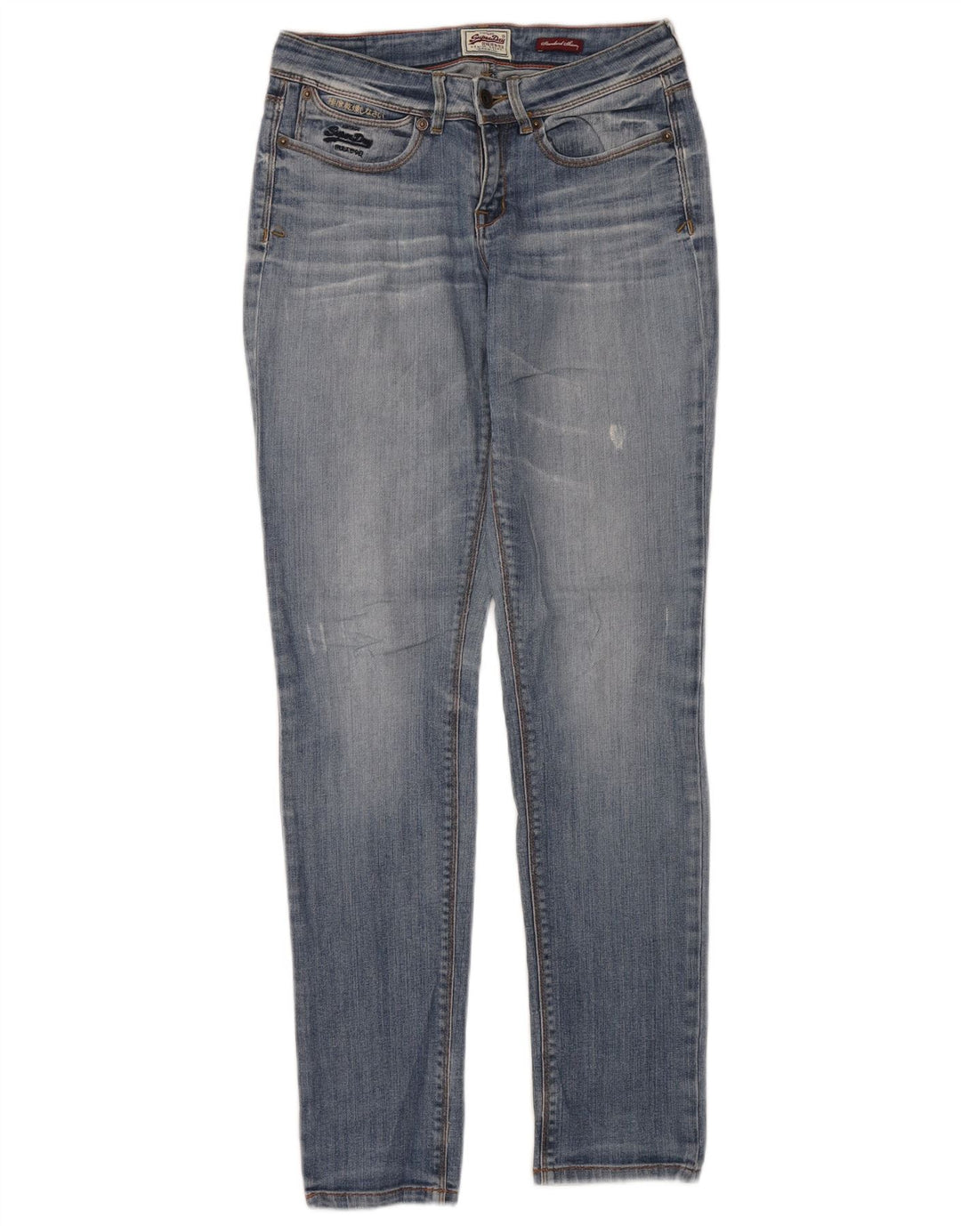Superdry Dame Standard Distressed Skinny Jeans W26 L32 Blå Bomuld